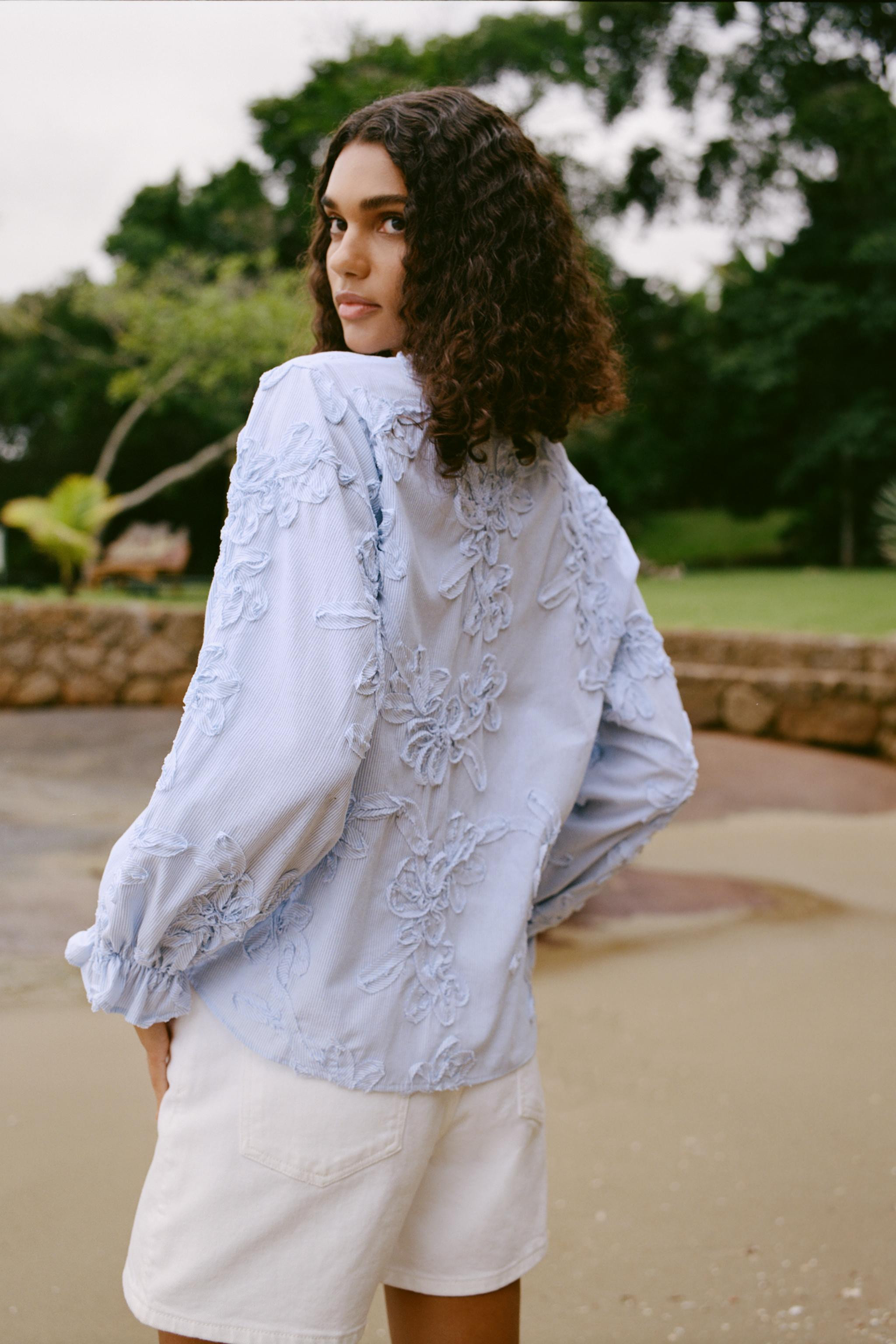 STRUCTURED STRIPED POPLIN BLOUSE | Zara UK