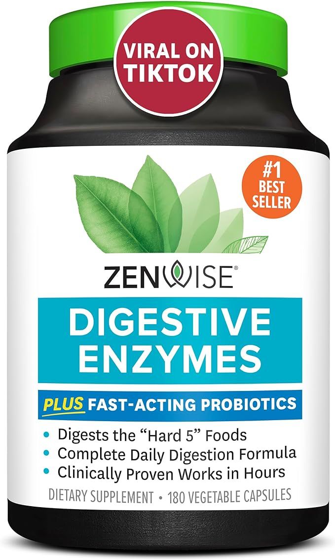 Zenwise Health Digestive Enzymes - Probiotic Multi Enzymes with Probiotics and Prebiotics for Dig... | Amazon (US)