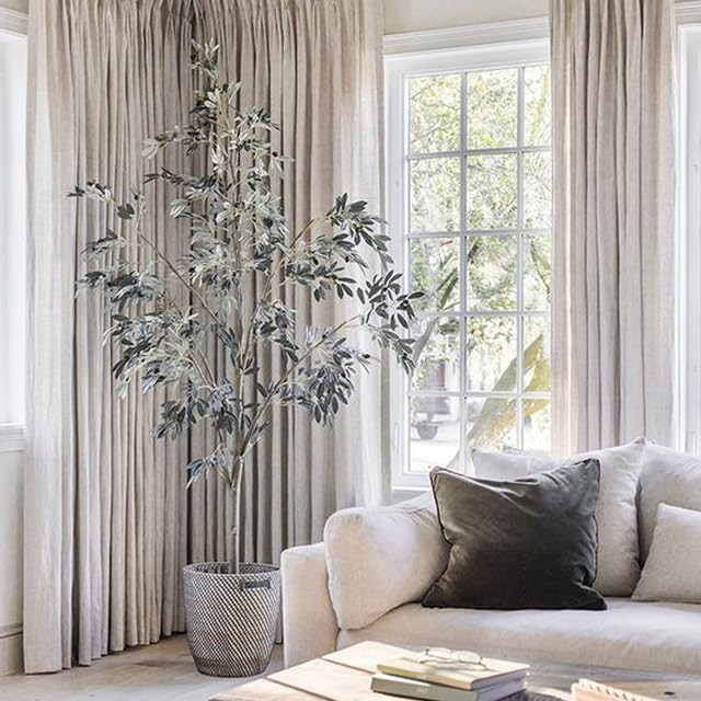 TWOPAGES 100 W x 96 L inch Pinch Pleat Unlined Darkening Drape Faux Linen Curtain Drapery Panel f... | Amazon (US)