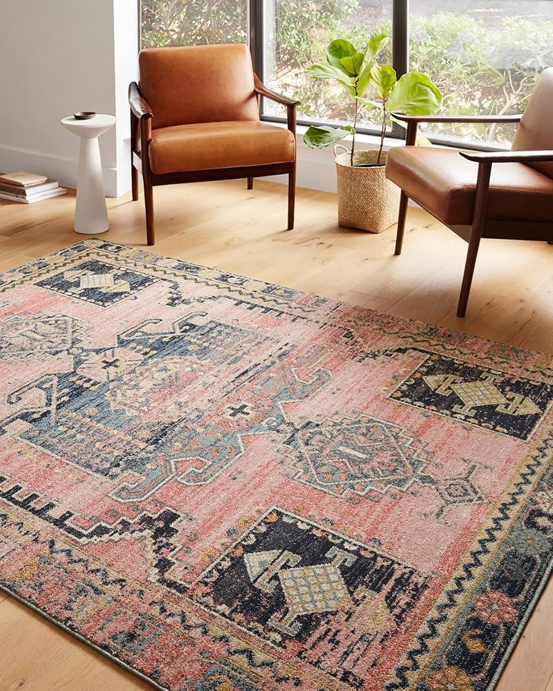 Loloi II Jocelyn Collection JOC-06 Area Rug 7'-10" x 10' Rose/Rose Rectangular 0.38" Thick | Amazon (US)