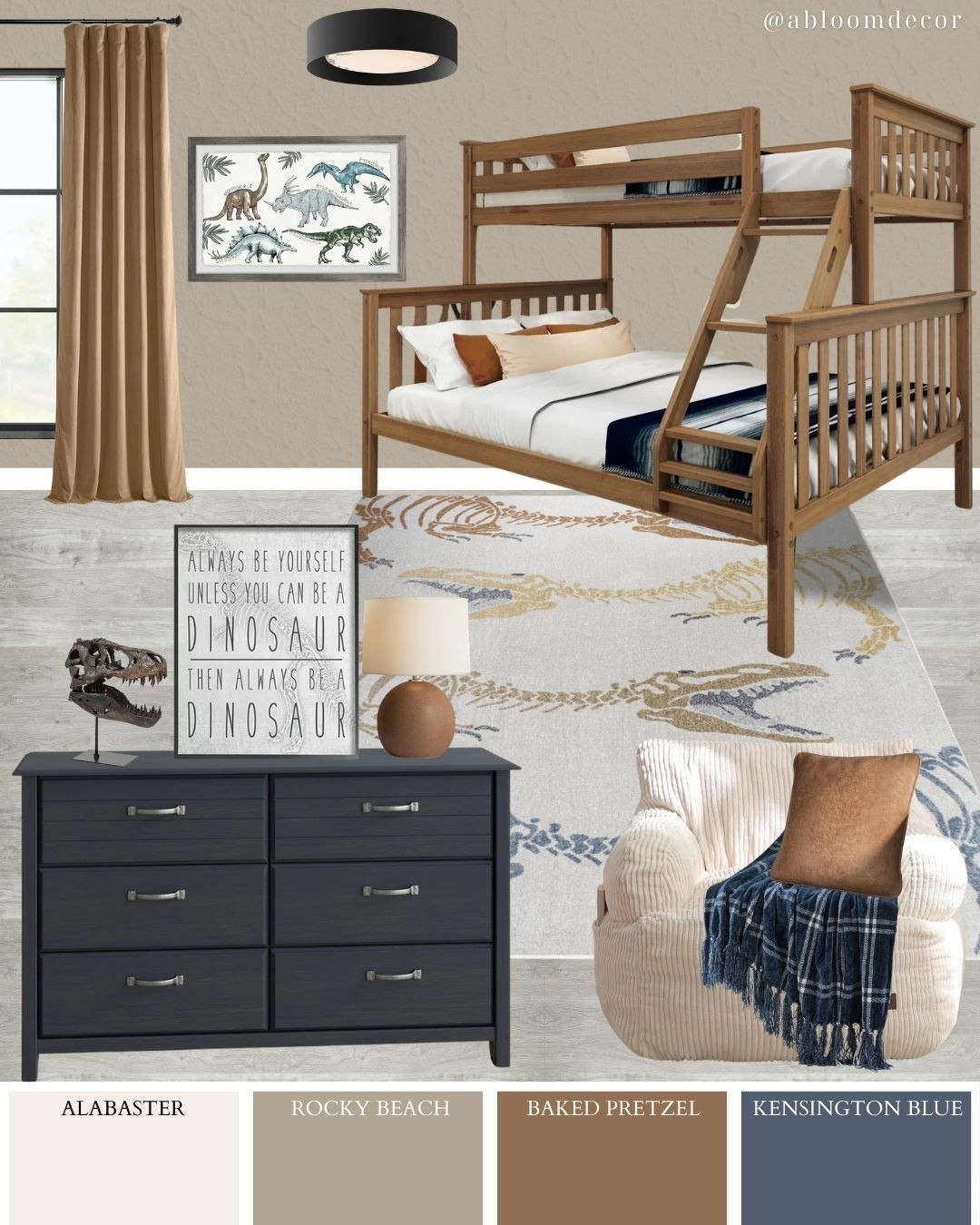 Rustic Dinosaur Teen Boys Bunk Bed Room Design With Navy Blue Decor

#LTKHome #LTKKids #LTKmomlife