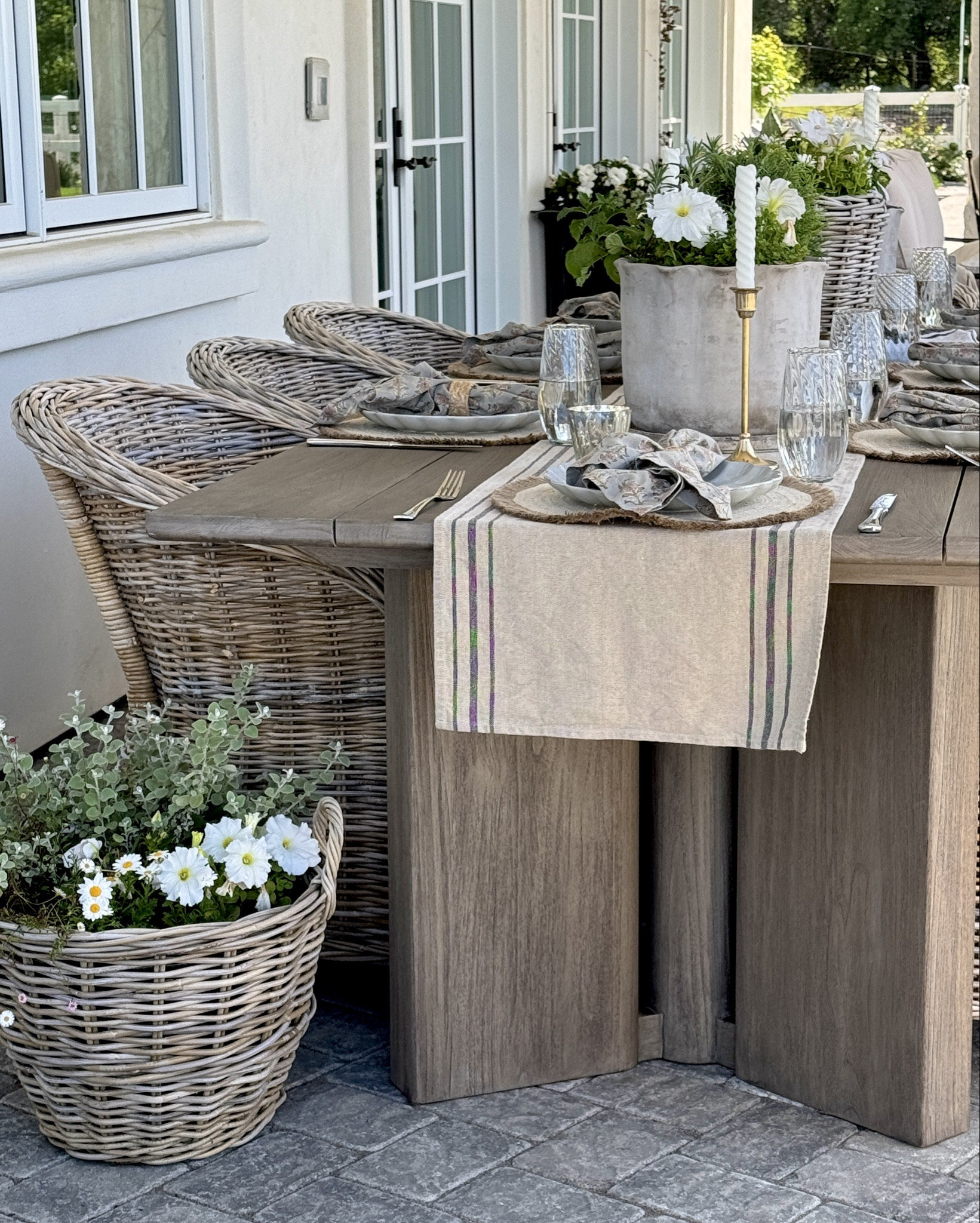 We transformed our outdoor living space with this #gifted outdoor table from @kathykuohome making this space perfect for family dinners, gatherings and creating lasting memories! The Jonathan Rustic Lodge Grey Teak Outdoor Dining Table is a stunning blend of a traditional pedestal table that has a modern flair with the leg design. At 110” long and 42” wide, this table can easily seat 10 people.

And the Ava Modern Classic Black Metal Outdoor Nesting Coffee Table can be used outdoors and indoors.  These gorgeous tables are entirely made from natural composites, this set of 2 can be used as a coffee table in a smaller space, or as side tables in a larger area like mine.

#liketkit #ltkhome @shop.ltk #ad
#kathykuohome #lovewhereyoulive

#LTKHome #LTKFamily