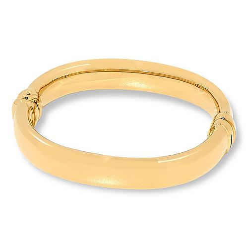 Soave Oro 14K Gold Electroform Polished Hinged Bangle Bracelet - Gold | HSN