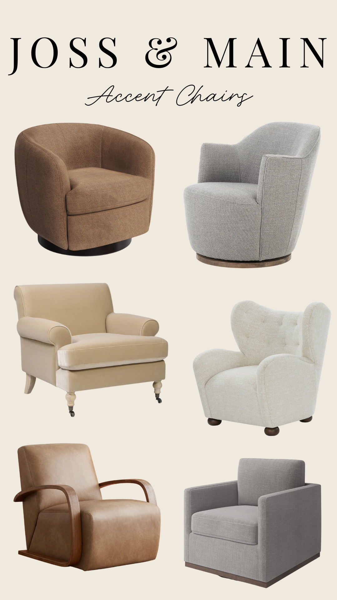 Accent chairs from Joss and Main, up to 70% off right now!

furniture, home decor, interior design #JossandMain #Wayfair 

 #LTKHome #LTKSaleAlert