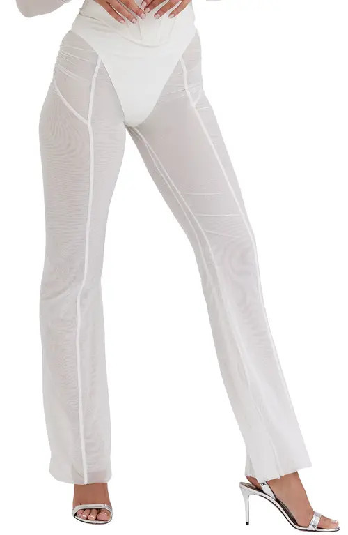 HOUSE OF CB Avalon Mesh Pants in White at Nordstrom, Size X-Small | Nordstrom