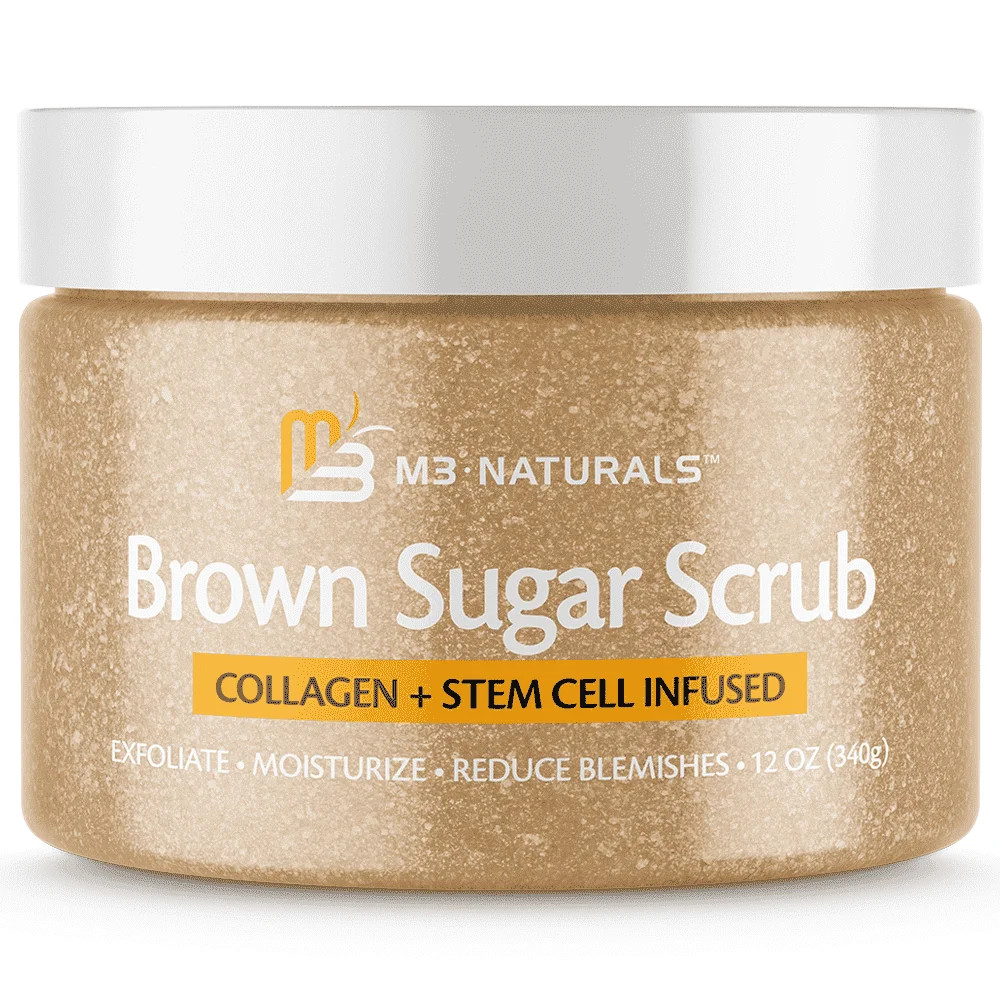 M3 Naturals Brown Sugar Exfoliating Body Scrub with Collagen and Stem Cell, 12 oz | Walmart (US)