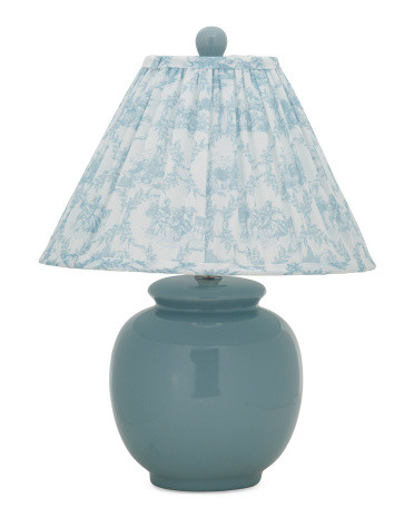 13x18 Ceramic Pot Table Lamp With Printed Shade | Marshalls