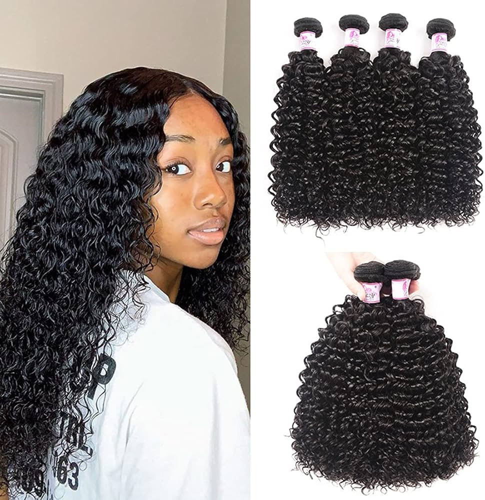 Beauty Forever Malaysian Curly Hair Bundles Human Hair Weave 4 Bundles 20 22 24 26 Natural Color ... | Amazon (US)
