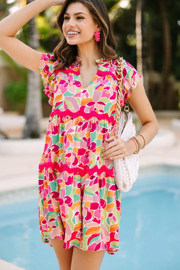 It's All For Fun Rose Pink Abstract Dress | The Mint Julep Boutique