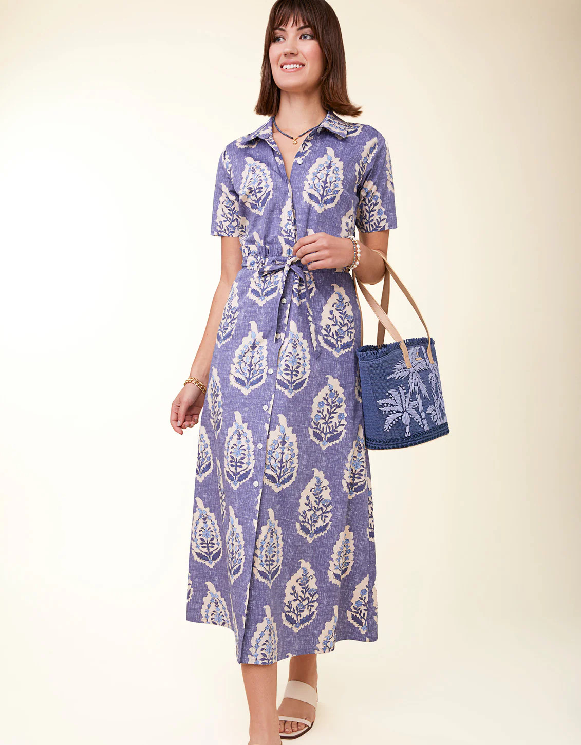 River Midi Dress Ogeechee Floral Motif | Spartina 449