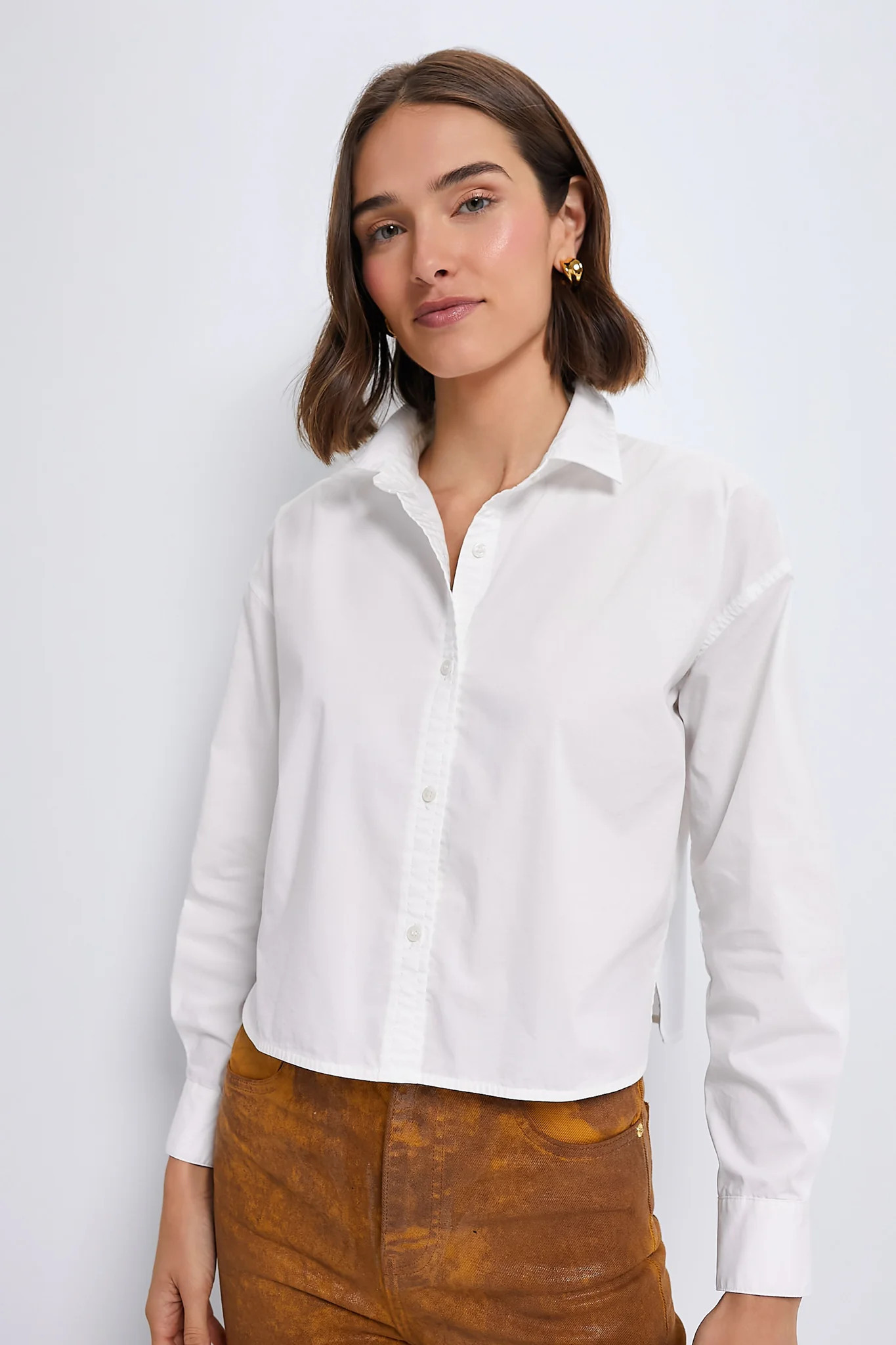 White Cropped Jasper Button Down | Tuckernuck (US)
