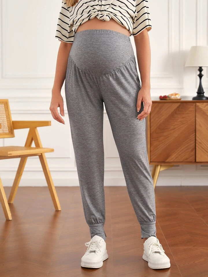 SHEIN Maternity High Waist Split Hem Pants | SHEIN