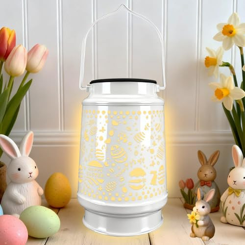 Easter Decorations for Home USB LED Lantern Lamp Tree Ornaments Night Lights with Eggs & Bunny Table Decor, Easter Gifts for Kids Teens Women Adults | Amazon (US)