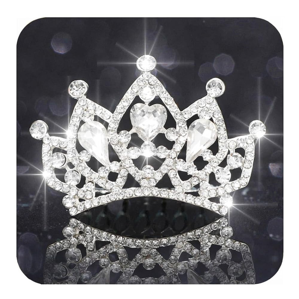 Kilshye Princess Tiara Comb Small Crystal Girls Crown Hair Combs Rhinestone Birthday Prom Tiaras ... | Amazon (US)