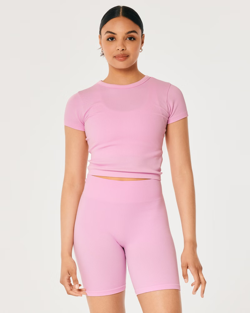 Gilly Hicks Active Ribbed Seamless Bike Shorts | Hollister (US)