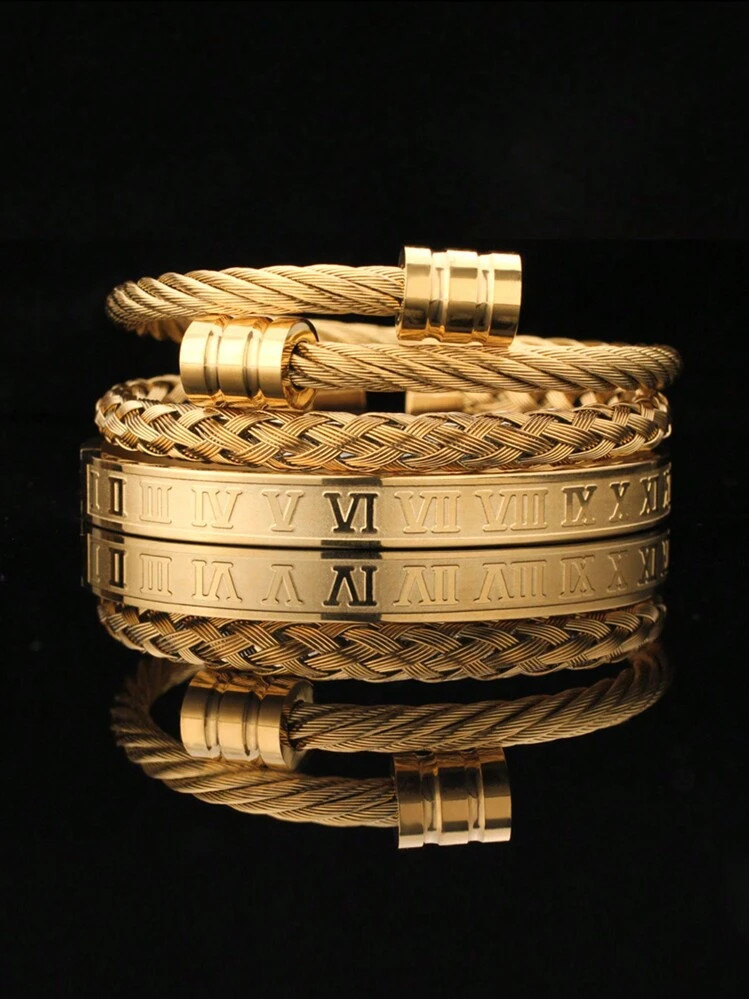 Fashionable Stainless Steel Roman Numeral Women Bracelet Suitable For Daily Wear | SHEIN