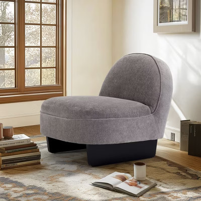PAGED Teddy Accent Chair Modern Lounge Chair with Bentwood Legs, Comfortable Reading Chair with Soft Padded Backrest for Office, Gray | Target