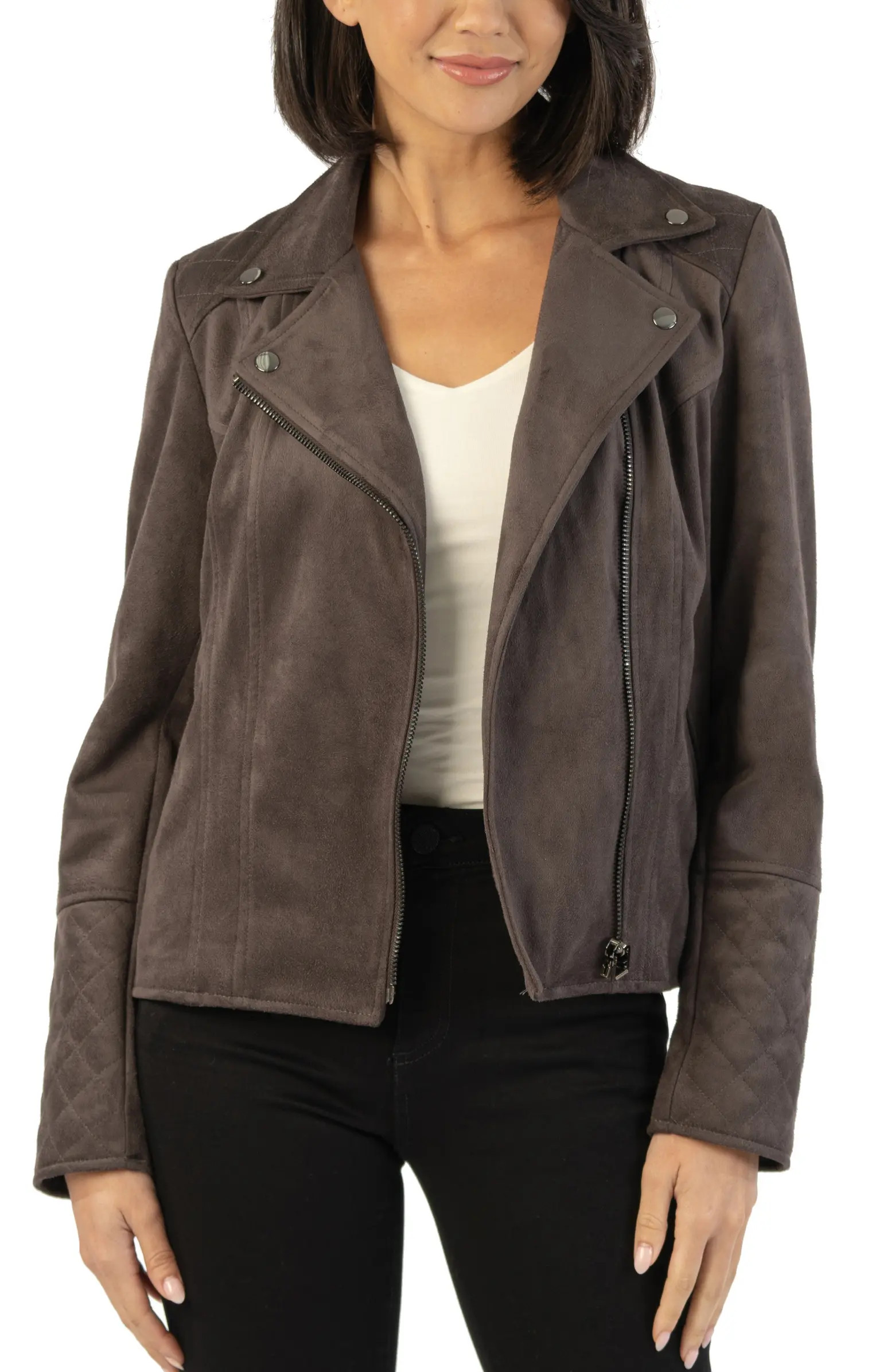 KUT from the Kloth Marlowe Faux Suede Moto Jacket | Nordstrom | Nordstrom