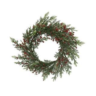 14" Cedar & Red Berry Sugared Christmas Mini Wreath by Ashland® | Michaels Stores