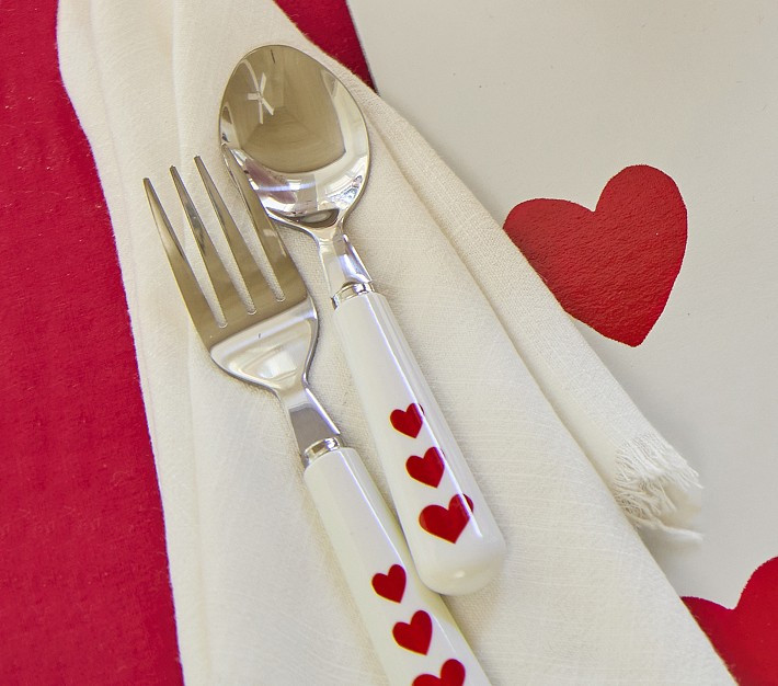 Love Bug Hearts Utensils | Pottery Barn Kids