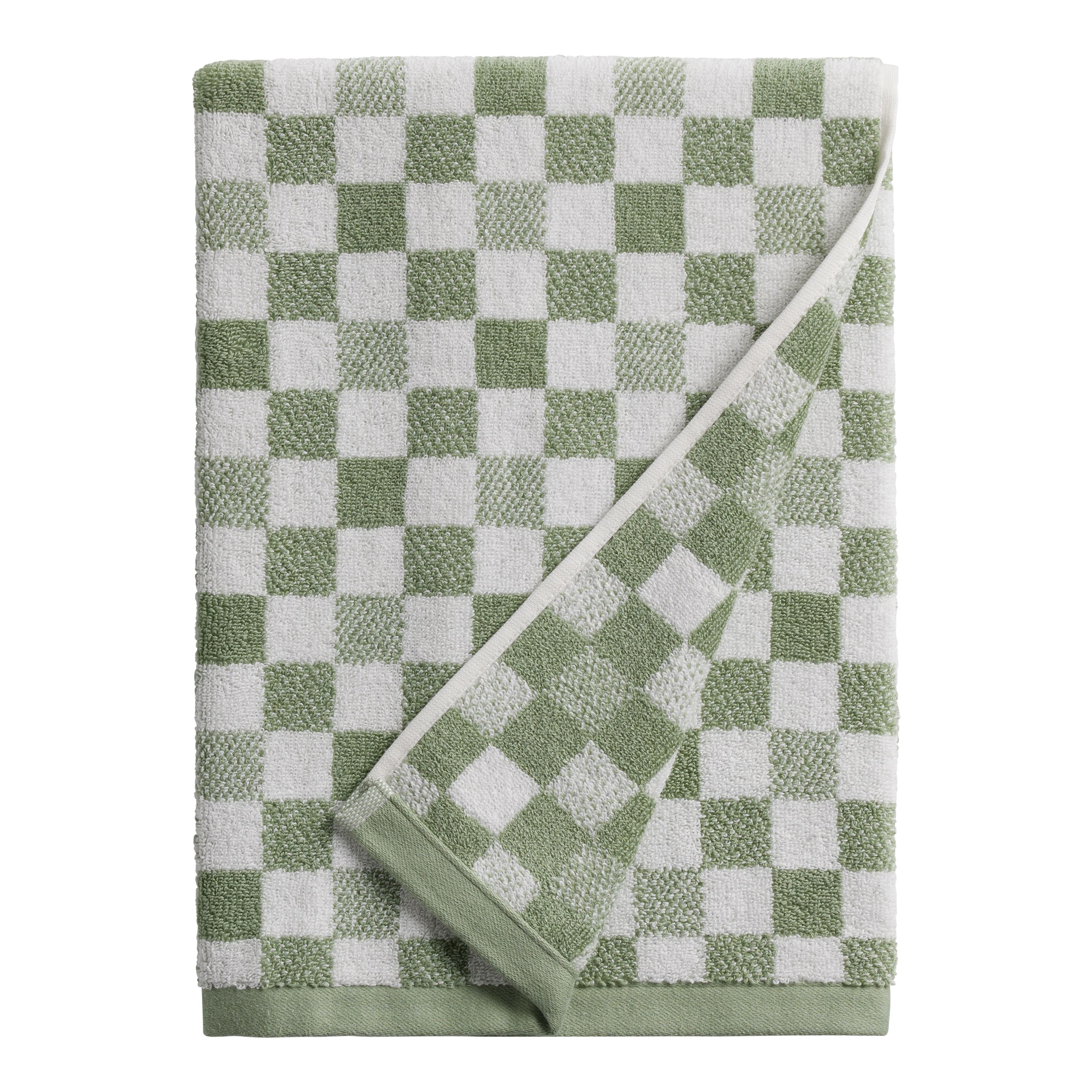 Asteria Checkered Terry Bath Towel - World Market | World Market