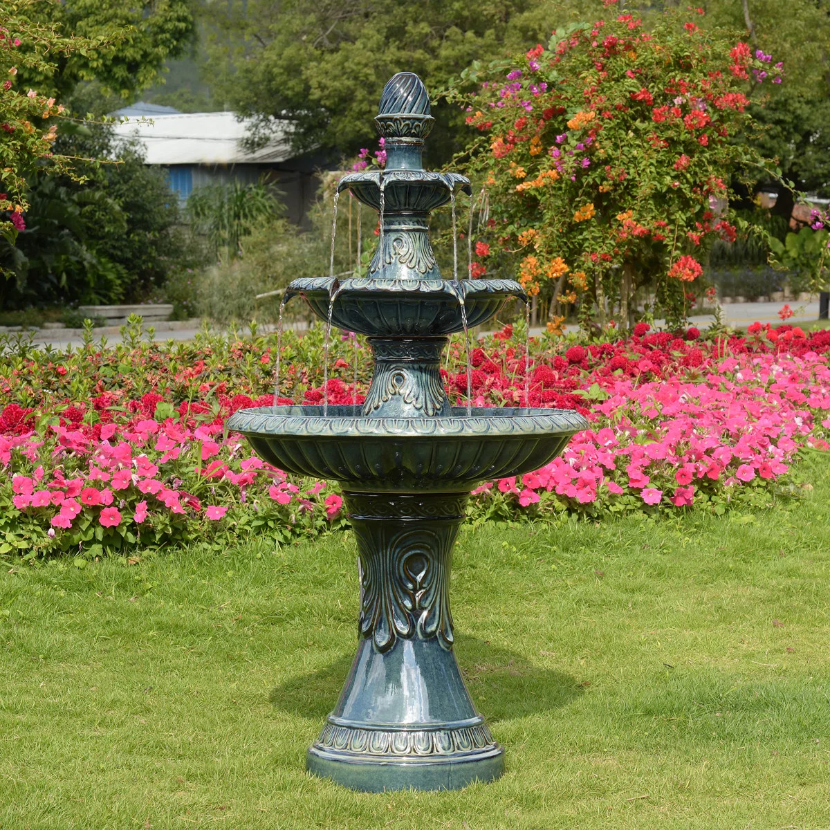 Shiloh 3 Tier Ceramic Fountain - Elegance, No Lights | Wayfair North America