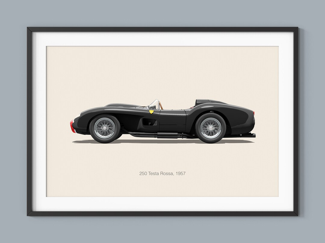 Ferrari 250 Testa Rossa Car Posters Illustration Prints Wall Art for Kids Boys Room Decor Childre... | Etsy (US)