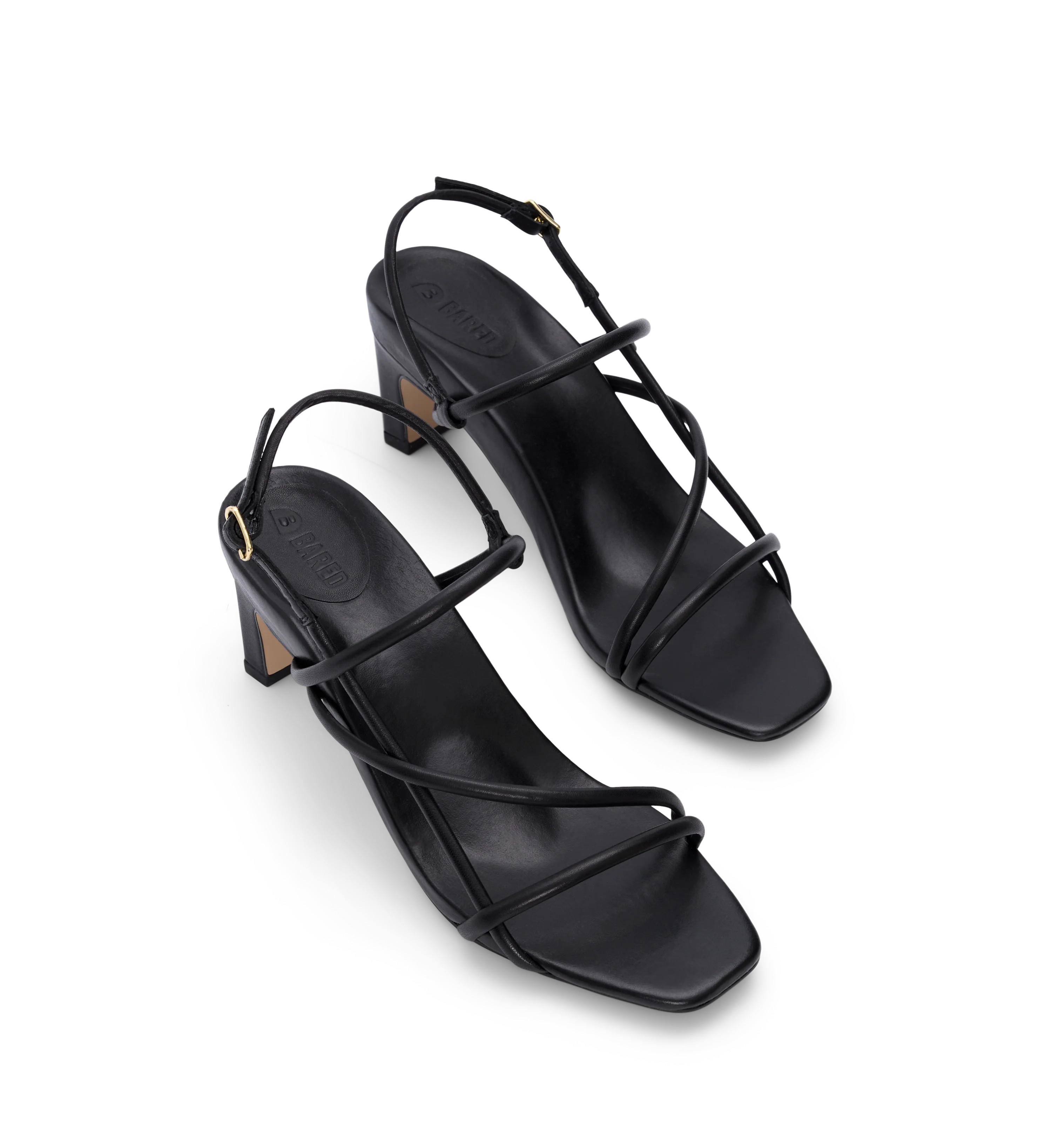 Towhee Black Leather Low Heels - Bared Footwear | Bared Footwear