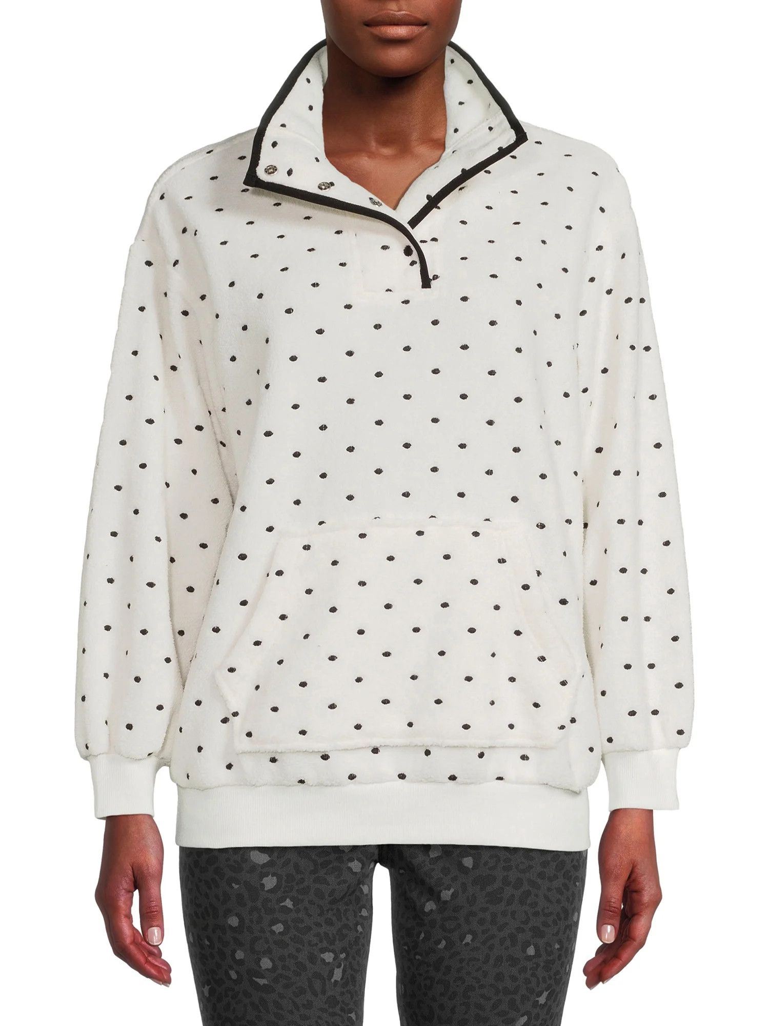 Time and Tru Women's Faux Sherpa Pullover - Walmart.com | Walmart (US)