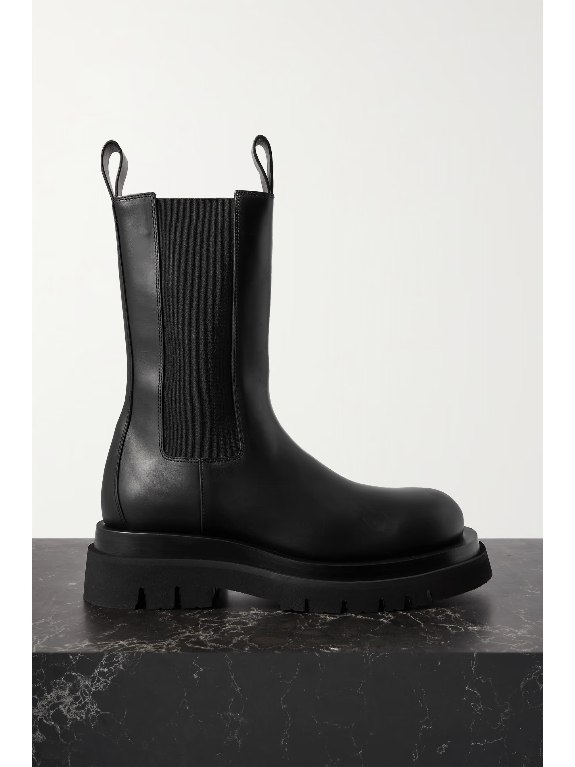 Black Lug rubber-trimmed leather Chelsea boots | BOTTEGA VENETA | NET-A-PORTER | NET-A-PORTER (UK & EU)
