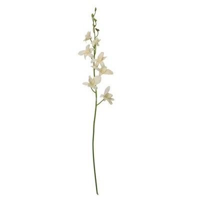Northlight 33" Cream White and Orange Elegant Blooming Dendrobium Orchid Flower Artificial Pick | Target