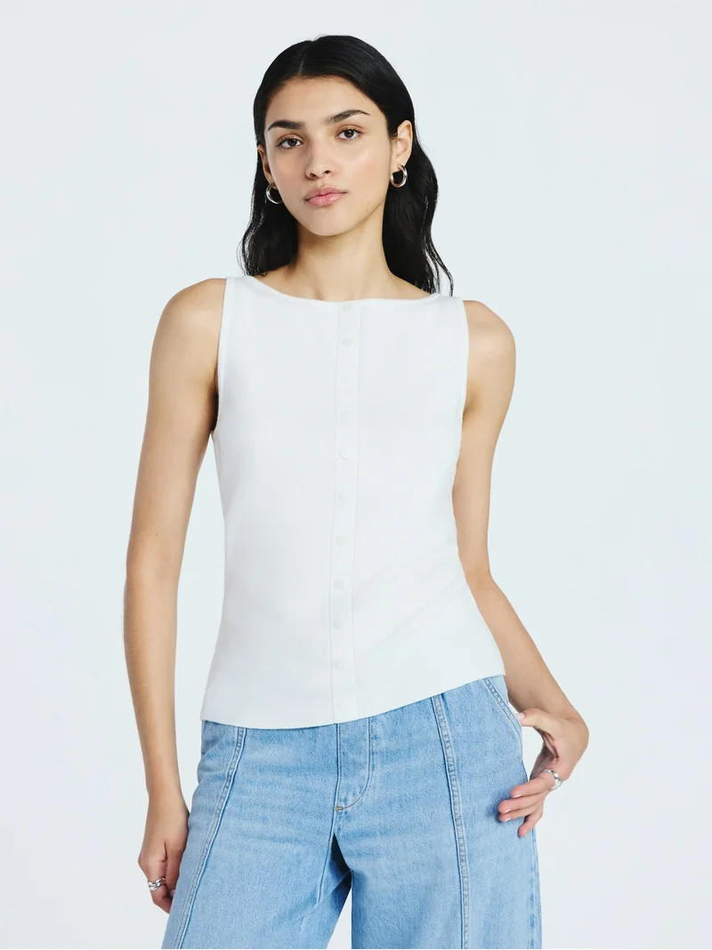 Scoop Women's Sleeveless Button Front Cardigan Sweater, Lightweight, Sizes XS-XXL | Walmart (US)