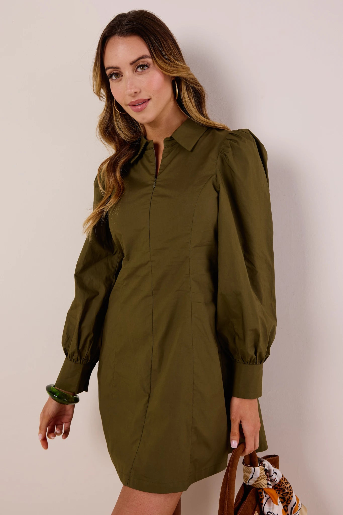 Rhett Olive Short Dress | Avara