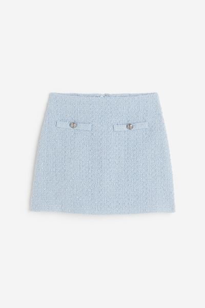 Bouclé Mini Skirt - Light blue - Ladies | H&M US | H&M (US + CA)