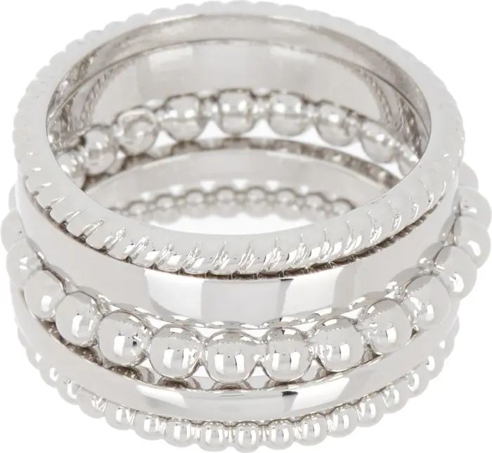 Mixed Texture Metal Ring Stack | Nordstrom Rack