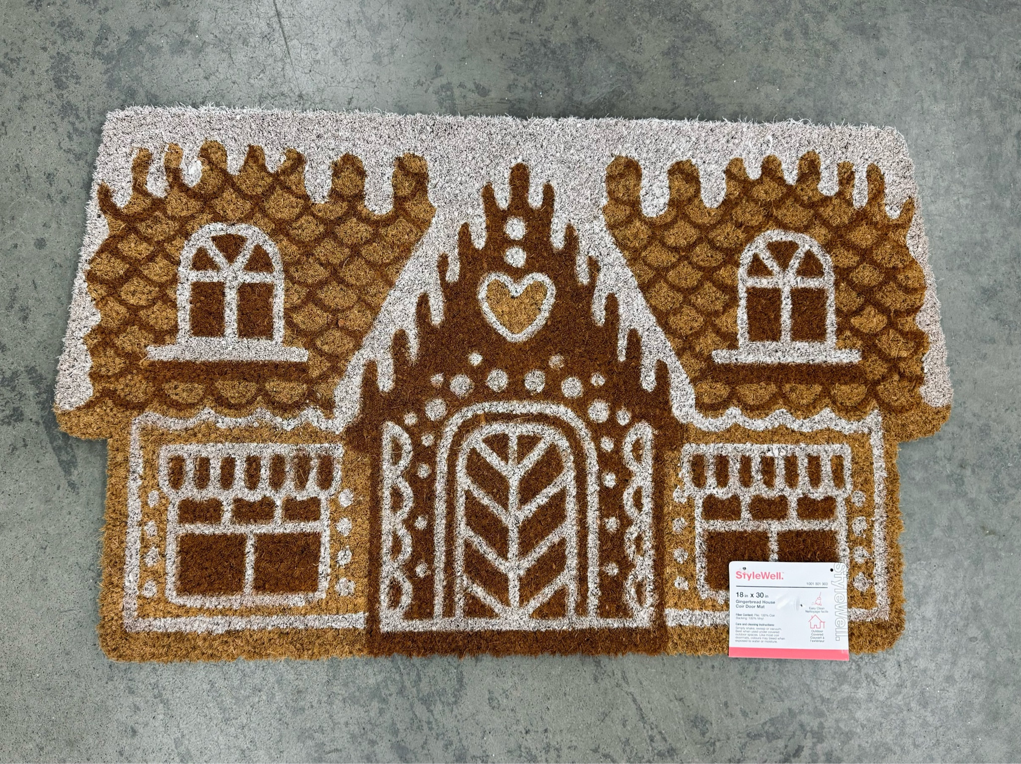 Adorable gingerbread house Christmas doormat at Home Depot 😍 This one is not online yet, looks like it just arrived in store 💫  stylewell gingerbread house coir door mat

#LTKhome #LTKSeasonal #LTKHoliday