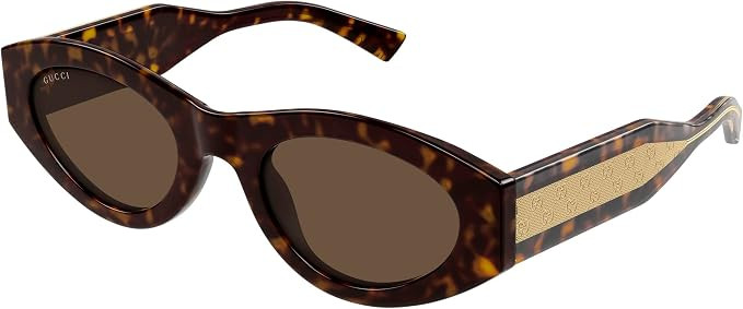 Gucci Sunglasses GG2065S-002, Colors Havana-Havana-Brown, Size 52-12-145, Women's, Shape Round/Ov... | Amazon (US)