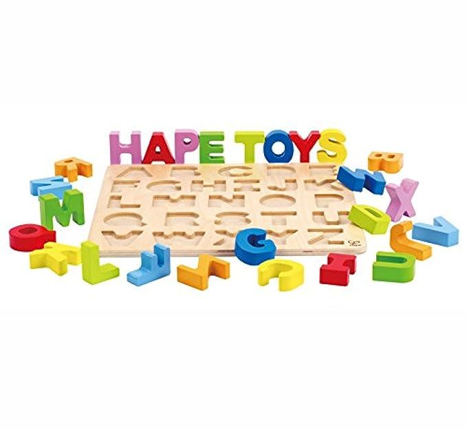 Hape Alphabet Blocks Learning Puzzle | Wooden ABC Letters Colorful Educational Puzzle Toy Board For  | Amazon (US)