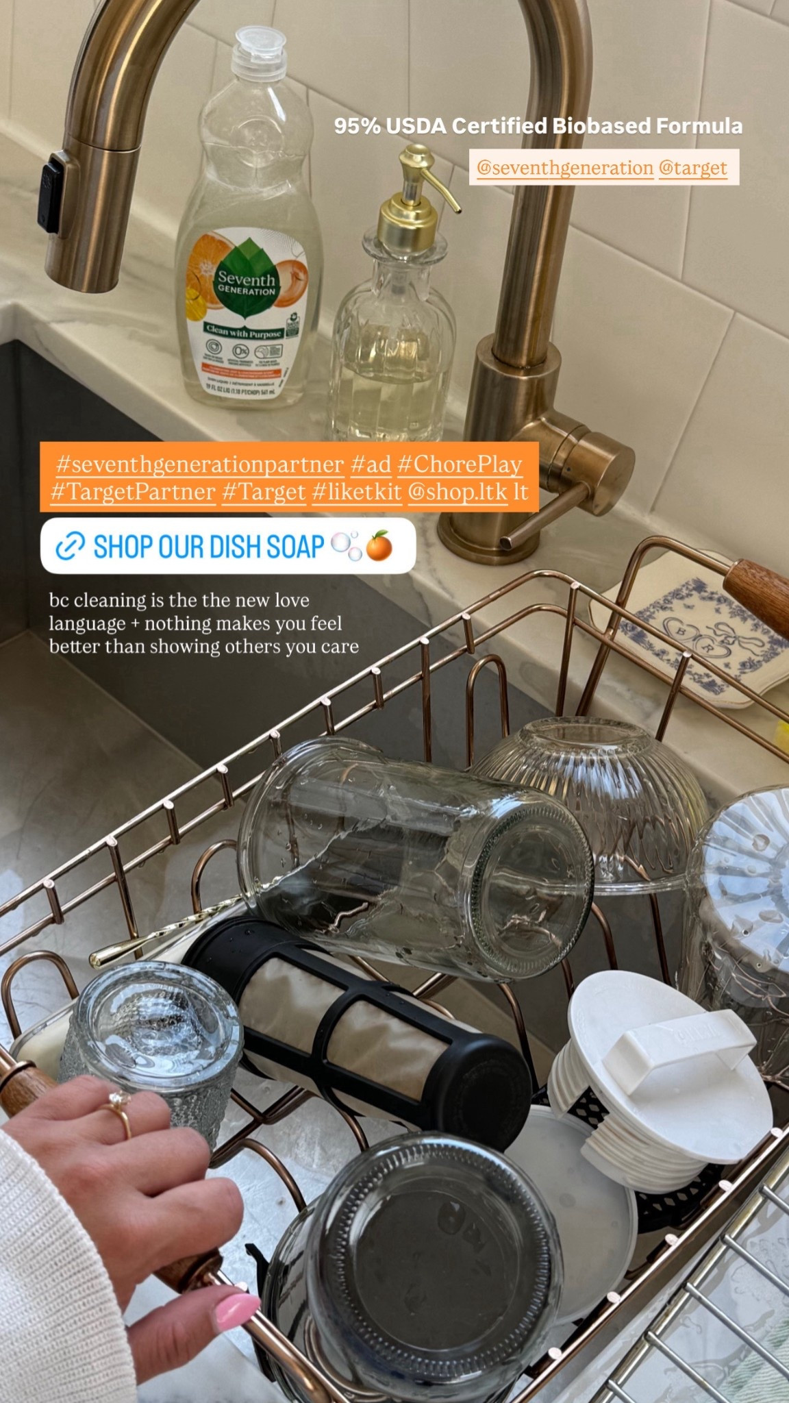 #seventhgenerationpartner #TargetPartner #ad 🍊🍋 Seventh Generation's Lemongrass &
Clementine Zest Dish Soap smells so good and cuts through grease with a powerful 95% USDA Certified Biobased formula! Shop now at Target!! #liketkit #choreplay #target @target @seventhgeneration 

#LTKFamily #LTKHome