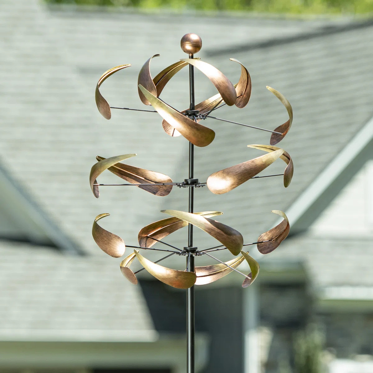 Ombre Copper Swirl Wind Spinner, 83in | Wayfair North America