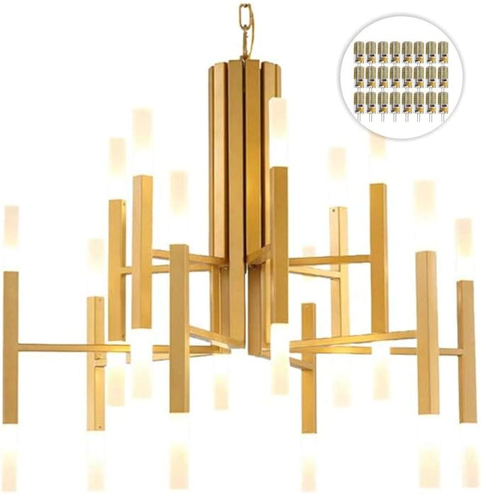 BOKT Luxury Gold Chandeliers Large Modern Chandelier Light with 24-Light Acrylic Lampshade Sputni... | Amazon (US)
