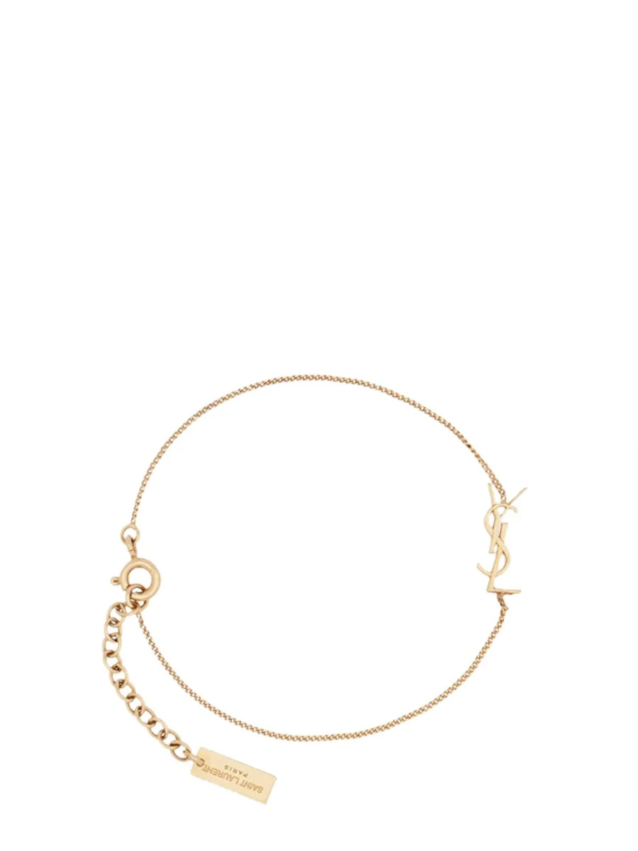 Saint Laurent Logo Plaque Charm Bracelet | Cettire Global