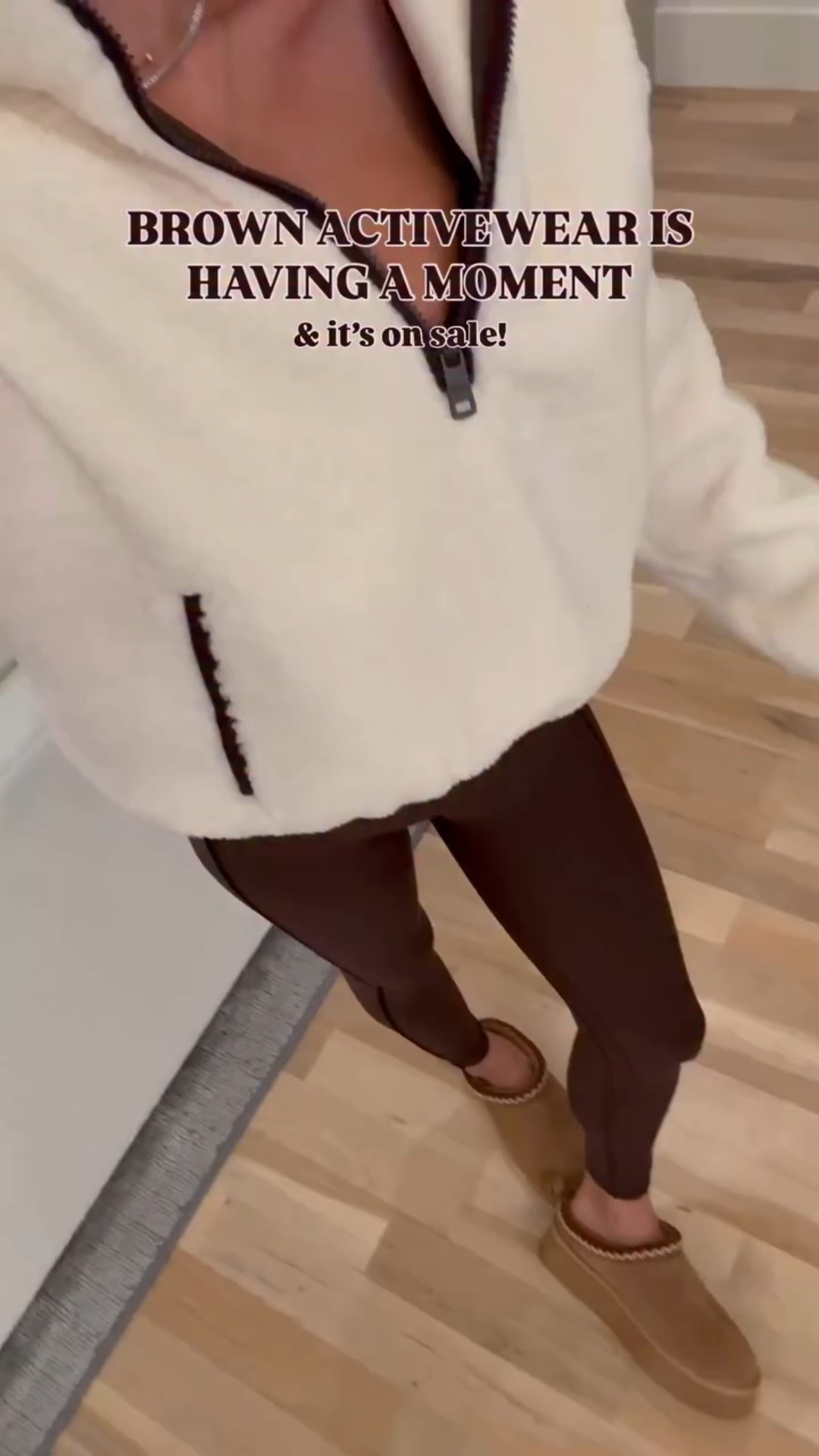 this trending set you need in your life! Love this color instead of black! It has code CYBERAF stacks on top of sale! the prettiest detailing & so flattering on! The best for traveling, errands, or workouts. The fabric is amazing and fits petites perfectly (I’m 5’1 for ref) with no tailoring + also come in reg and tall lengths! Wearing xs short in pants and xs in tank, xxs in Sherpa pullover @abercrombie #abercrombiepartner 

sculpting workout set seamless brown matching set espresso activewear chocolate brown activewear athletic set 

#athleticset #workoutset #abercrombiestyle #matchingset #trendingset #athleisure #abercrombieset

Use code CYBERAF to get an additional 15% off everything in stores and online at checkout from 11/24/2025-12/1/2025 in US/CA. Excludes clearance and gift cards. See details online. 

#LTKHoliday #LTKSaleAlert #LTKCyberWeek