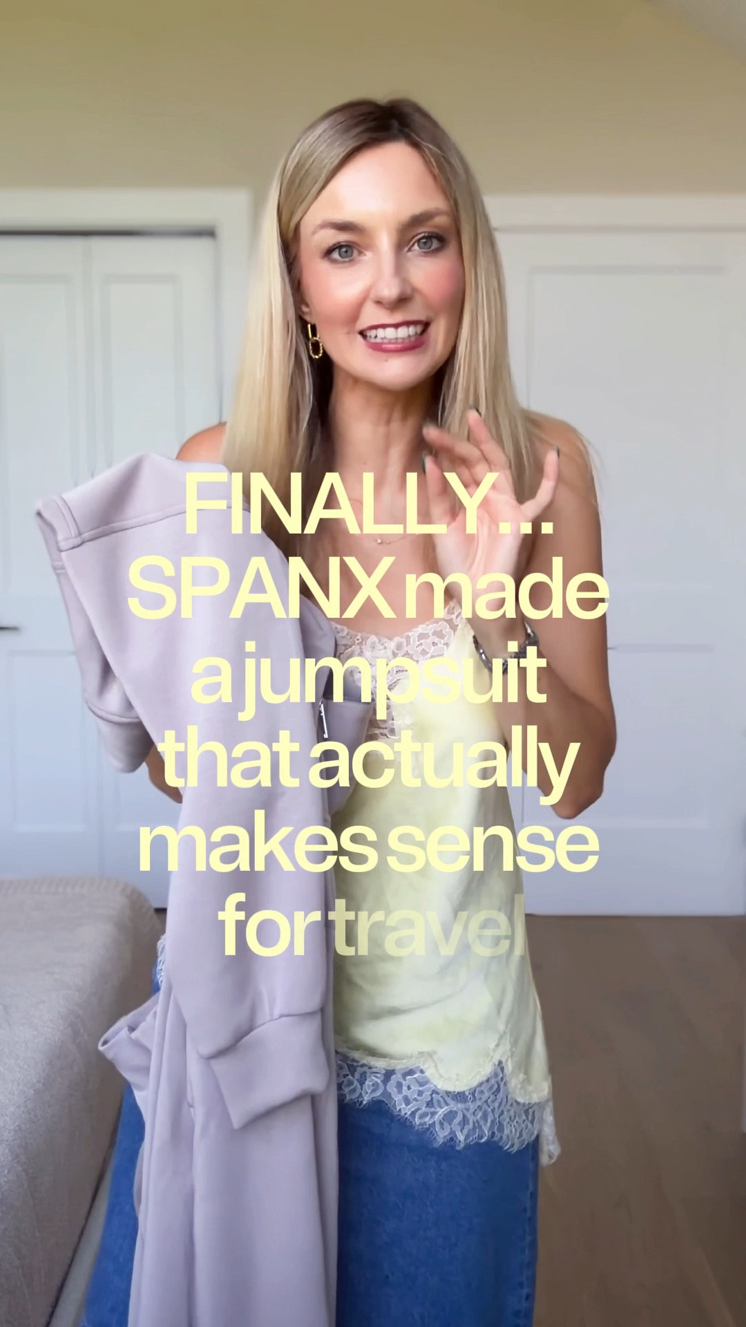 FINALLY! A bathroom-friendly jumpsuit 😭🙌 OMG, I’m already obsessed! ✈️🤎 Available in 2 colors + 3 inseams, which we LOVE 👏 Just LIKE this post + comment JUMPSUIT and I’ll DM you the link! 🔗 #traveloutfit #airportoutfit #spanxjumpsuit #fallfashion #romper

#LTKootd #LTKSaleAlert #LTKTravel