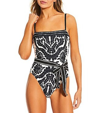 Antonio Melani Talavera Bandeau Ribbon Belt One Piece Swimsuit - S | Dillard's