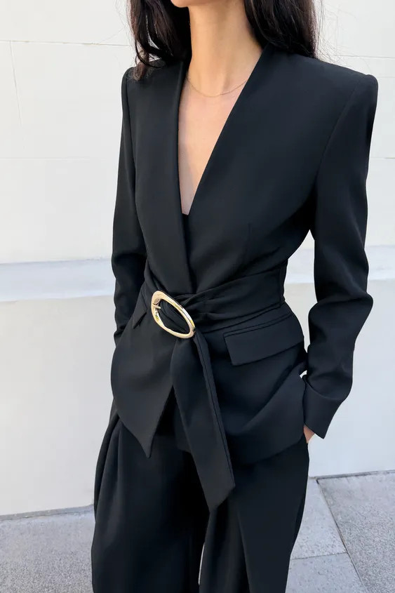 BLAZER WITH BUCKLE BELT | Zara DE