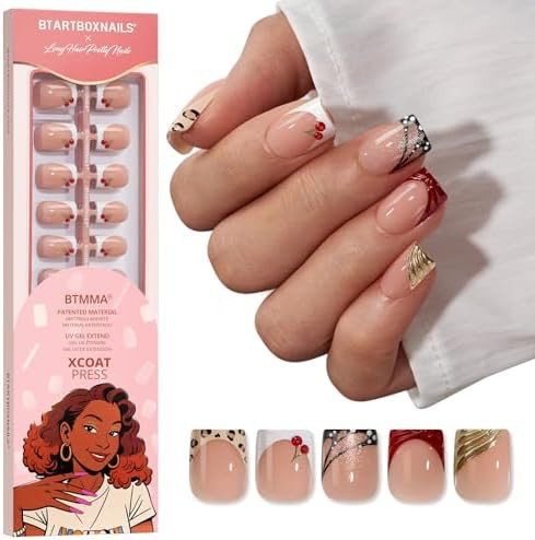BTArtboxnails X LONGHAIRPRETTYNAILS Press On Nails - Autumn Muse, 5 Designs Mix Match Extra Short... | Amazon (US)