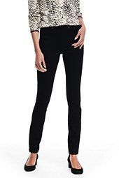 Women's Petite Mid Rise Pull On Skinny Jeans-White | Lands' End (US)