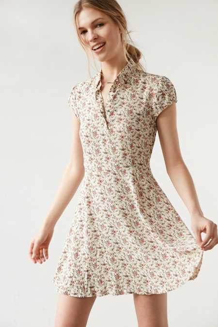 Kimchi Blue Rosebud Fit + Flare Shirt Dress | Urban Outfitters US