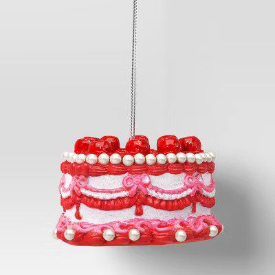 Christmas Resin Heart Cake Ornament Pink/Red - Wondershop™ | Target